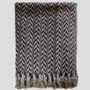 Chevron Recycled Surplus Cotton Throw, thumbnail 3 of 3