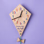 Children's Oak Wood Personalised Kite Wall Clock, thumbnail 1 of 6