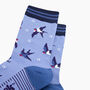 Blue Swallow Bird Bamboo Socks In Blue, thumbnail 2 of 4