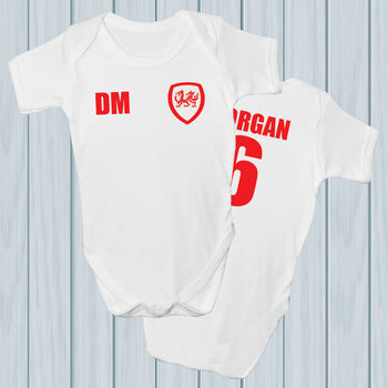Personalised Wales Football Supporters Babygrows, 2 of 6