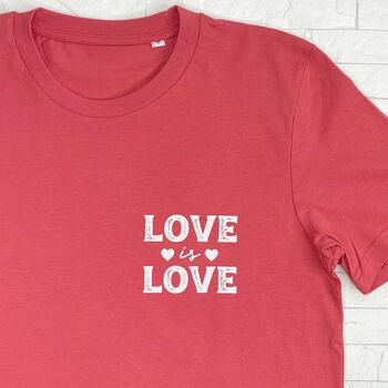 Love Is Love Coral T Shirt, 3 of 3