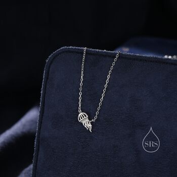 Tiny Jellyfish Pendant Necklace In Sterling Silver, 6 of 11