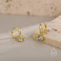 Sterling Silver Blue Opal Planet And Star Huggie Hoop Earrings, thumbnail 3 of 12