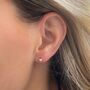 Sterling Silver Or 18ct Gold Mini Cz Heart Earrings, thumbnail 3 of 4