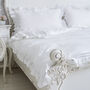 Pair Ruffle White Cotton Pillowcase With Frill Edge, thumbnail 1 of 2