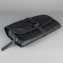 Black Leather Roll Hanging Wash Bag, thumbnail 5 of 7