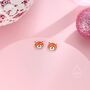 Sterling Silver Enamel Cute Red Panda Stud Earrings, thumbnail 4 of 11