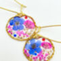 Necklace With Real Pink And Blue Flowers, thumbnail 7 of 11