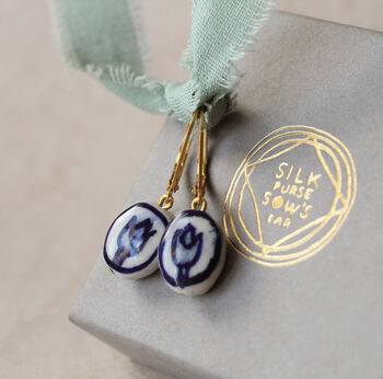 Blue Delft Tulip Earrings, 5 of 7