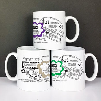 70th Birthday Gift Personalised 1953 Mug, 4 of 9