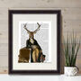 Deer And Chair Book Print, Framed Or Unframed, thumbnail 1 of 8