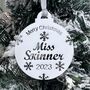 Personalised Teacher Christmas Bauble, thumbnail 3 of 7