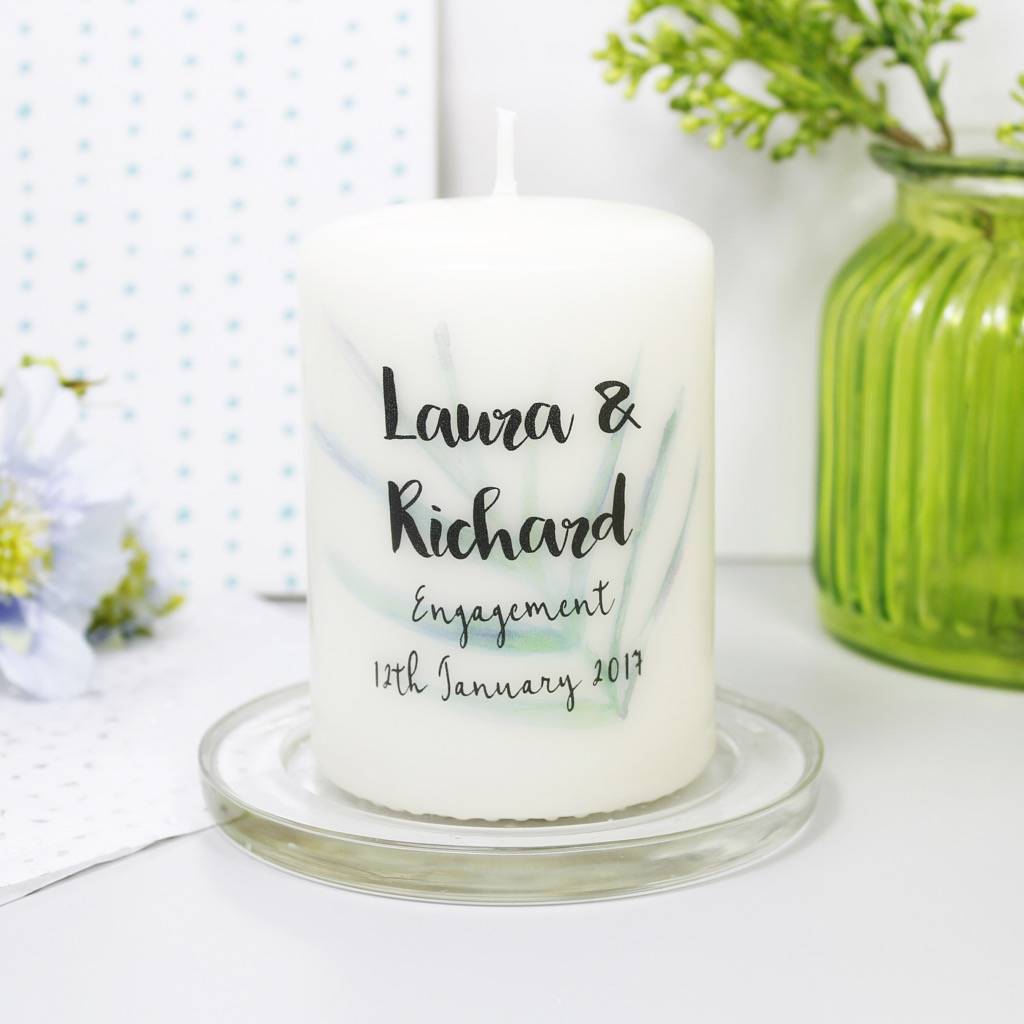 personalised 'engagement' candle by olivia ltd