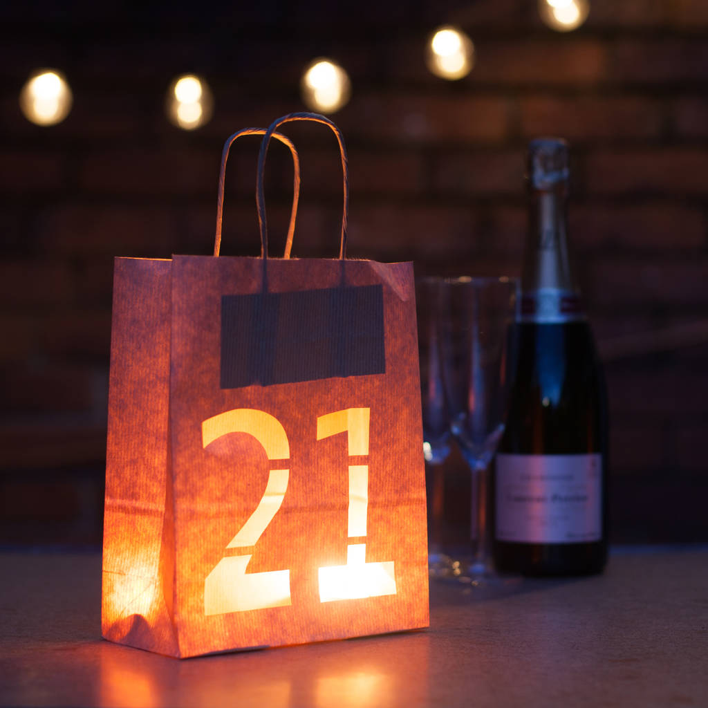 21st Birthday, Bold Lantern Bag Party Decoration By Baloolah Bunting ...