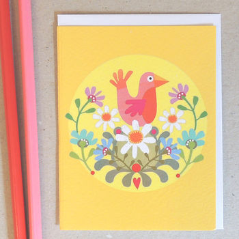 Mini Greetings Card Pack Of 10 Folky, 9 of 11