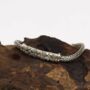 Mens Silver Bracelet With 18 Kt Gold Detail, thumbnail 7 of 8