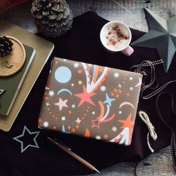 Space Magical Zooming Stars Wrapping Paper, 3 of 8