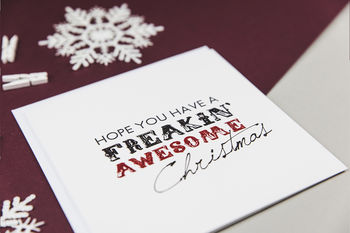'Freakin' Awesome' Modern Christmas Card, 2 of 2