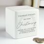Personalised Square Ceramic Christening Money Box, thumbnail 3 of 3
