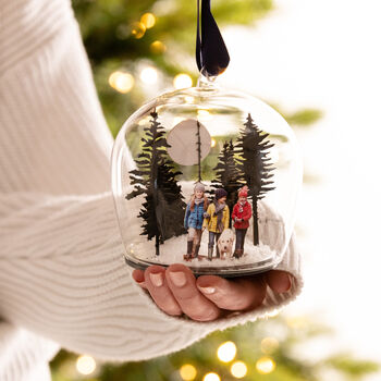 Personalised Family Photo Christmas Globe Dome, 2 of 3