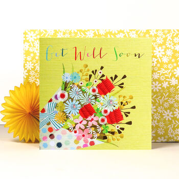 Get Well Soon Bunch Of Flowers Card, 3 of 3