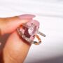 Rose Quartz Ring In Rose Gold Vermeil And Silver, thumbnail 5 of 12