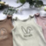 Easter Personalised Baby Dungarees Romper | Embroidered, thumbnail 1 of 9