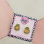 Avocado Glitter Resin Studs / Brunch Accessories / Cute Statement Jewellery / Handmade Accessories, thumbnail 3 of 5