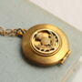 Gold Scottish Thistle Locket Necklace With Photos, thumbnail 1 of 10