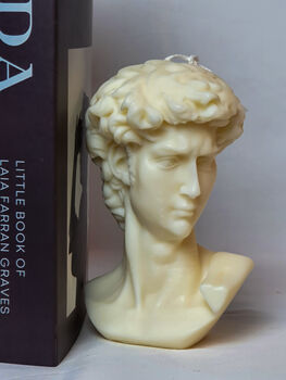 Large David Head Statue Soy Wax Candle, 2 of 10