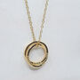 9ct Gold Double Interlocking Family Ring Necklace, thumbnail 1 of 8