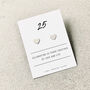 Silver Heart Earrings. 25th Anniversary Gift, thumbnail 3 of 4