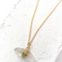 Clear Quartz Bullet Pendant Necklace Real 18k Gold Plated Gift, thumbnail 3 of 4