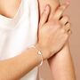 Mother Of Pearl Bead And Shell Heart Charm Bracelet In Gold, thumbnail 3 of 4