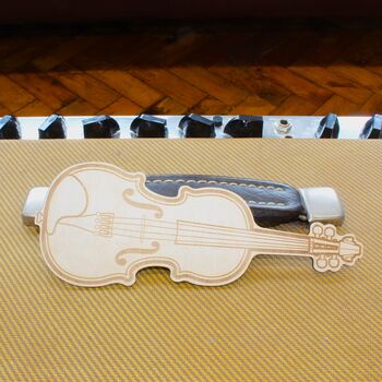 Violin Shaped Birchply Bookmark, 3 of 3