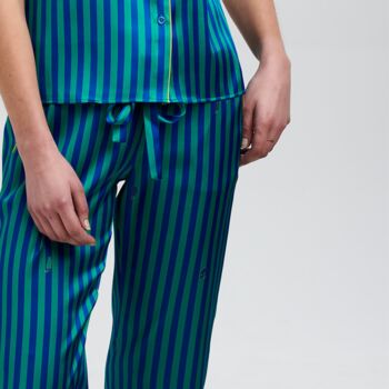 Rainforest Stripe Poppy Silk Trouser, 6 of 12