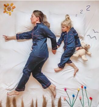 Personalised Kid's Navy Multicoloured Star Pyjamas, 4 of 4