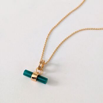 The T Bar Green Onyx Necklace, 3 of 9
