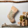 Personalised Naughty Or Nice Linen Christmas Stocking, thumbnail 2 of 4