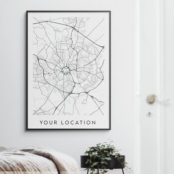 Custom Map Print Of Any Location City, Town Or Village, 2 of 4