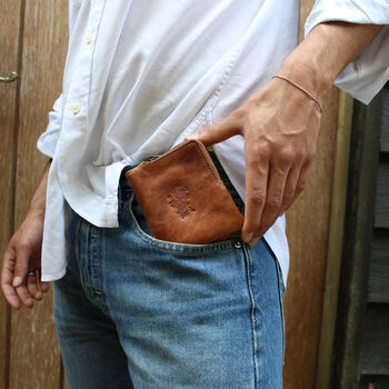 'Lander' Men's Leather Bi Fold Wallet In Cognac, 2 of 9