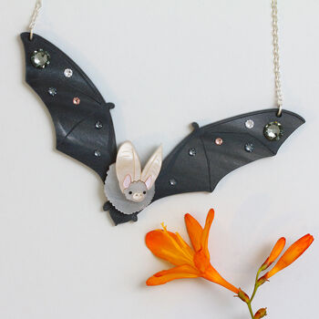 Long Eared Bat Statement Necklace, 3 of 6