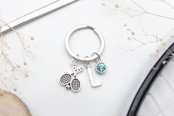 Personalised Tennis Keyring Squash Player Gift, 3 of 7