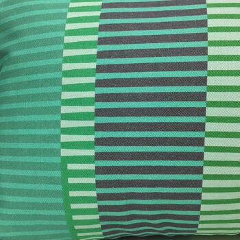 Combed Stripe Cushion, Mint, Pistachio + Emerald, 2 of 5