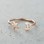 Personalised Moon And Star Open Ring, thumbnail 8 of 10