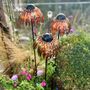 Set Of Three Copper Echinacea Garden Sculptures, thumbnail 2 of 7