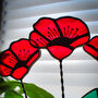 Red Poppy Everlasting Stained Glass Flowers, thumbnail 4 of 5