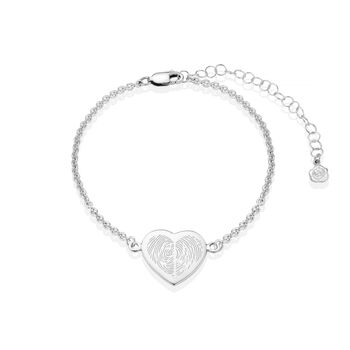 Double Fingerprint Heart Bracelet, 3 of 9