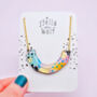 Modern Abstract Curved Statement Necklace, thumbnail 1 of 6