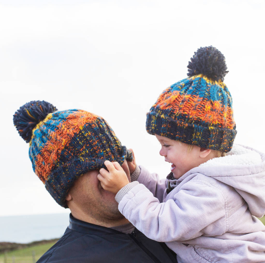Parent And Child Matching Bobble Hats, 1 of 6
